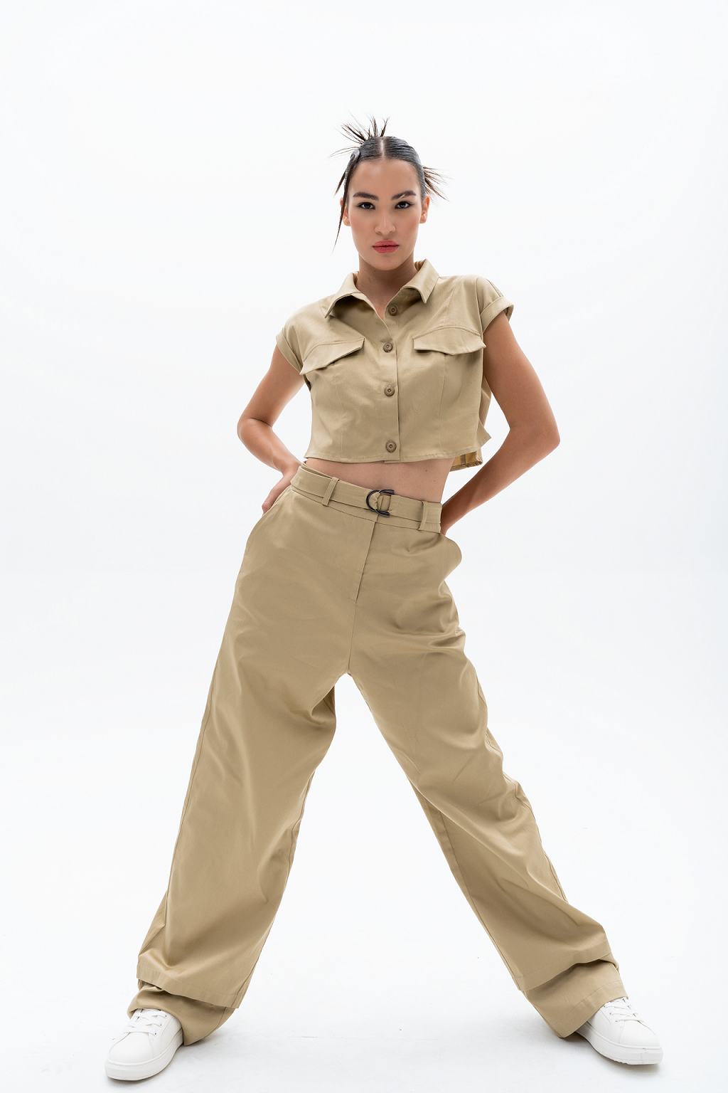 AKANTARA Brown and Navy Pants, featuring a stylish women's design, perfect for casual wear